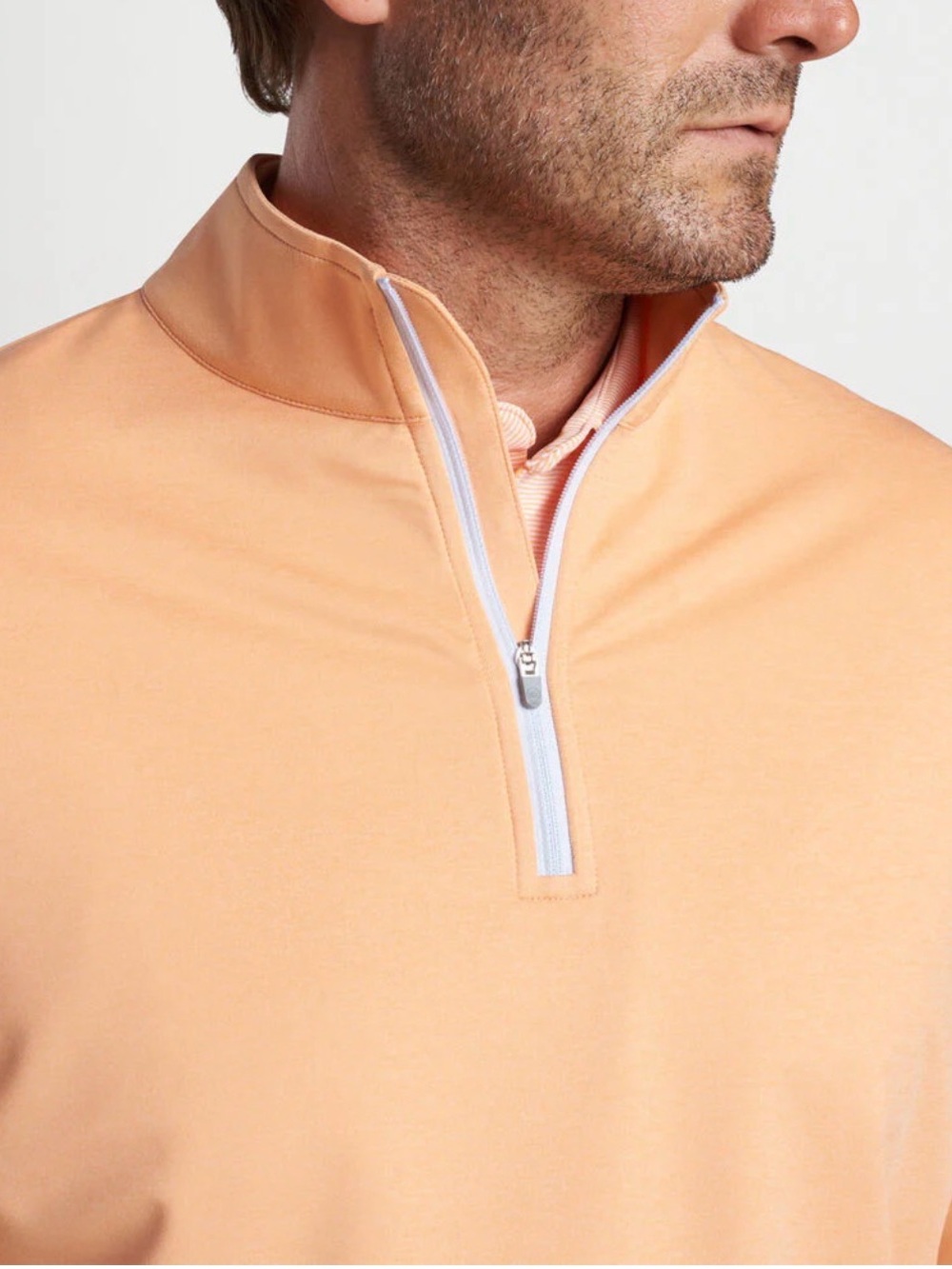 Orange Peter Millar Perth Melange Performance Quarter-Zip - XL - NWT
